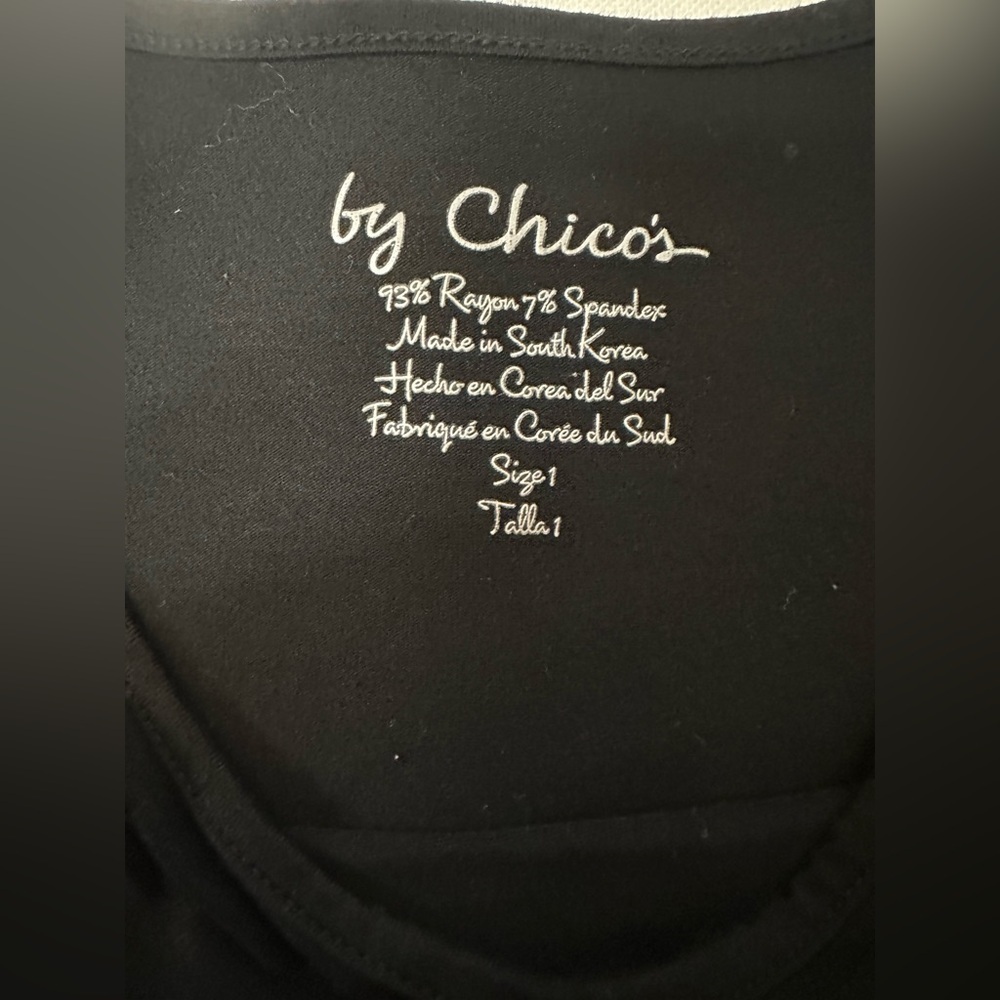 Chico's Black Long Sleeve Top - Picture 5 of 8